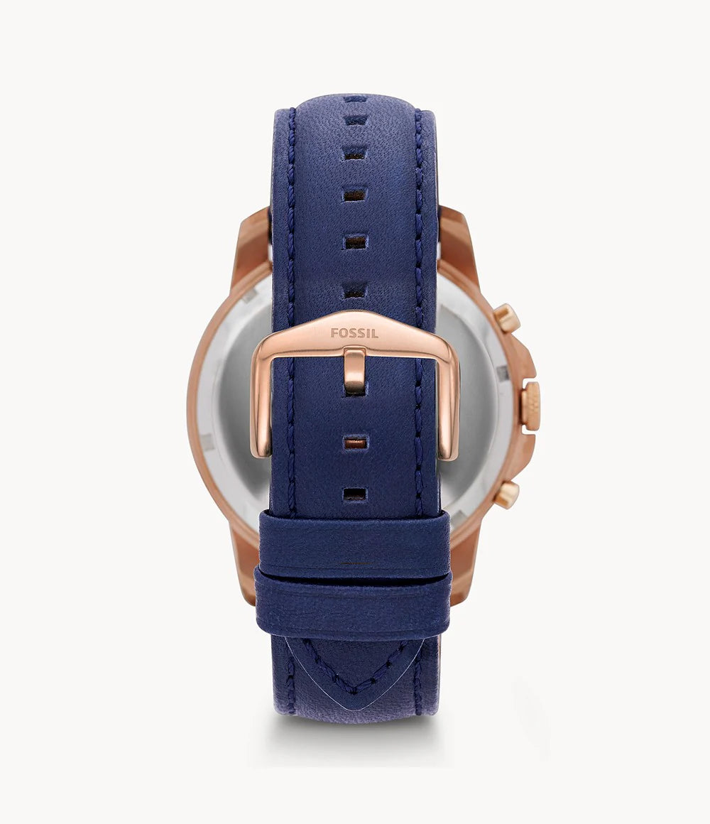 Men's Grant Chronograph Navy Leather Watch - FS4835